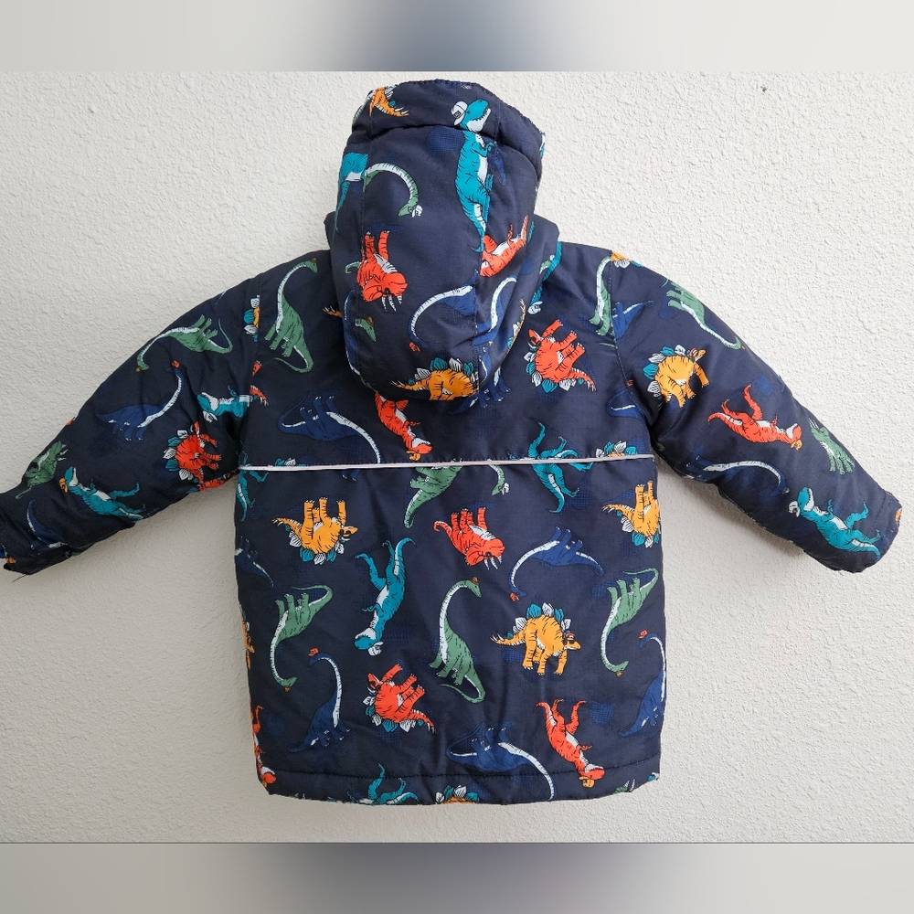 The Children's Place 3-in-1 Winter Coat, Dinosaur Print On Navy Background, 3T - Picture 2 of 11